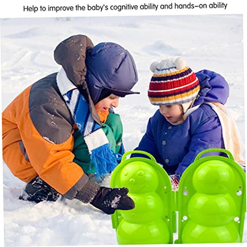 Yililay Forma De Pingüino Invierno Plástico Snowball Maker Clip Clip Kids Outdoor Snow Ball Mold Toys para Niños Niños Al Aire Libre Color Aleatorio 3pcs