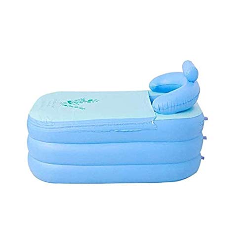 YIQIFEI Bañera Inflable de Color Azul, Caja, bañera Inflable Plegable, bañera de SPA para Adultos Duradera con Bomba de pie (Juguetes para la Piscina)