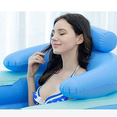 YIQIFEI Bañera Inflable de Color Azul, Caja, bañera Inflable Plegable, bañera de SPA para Adultos Duradera con Bomba de pie (Juguetes para la Piscina)