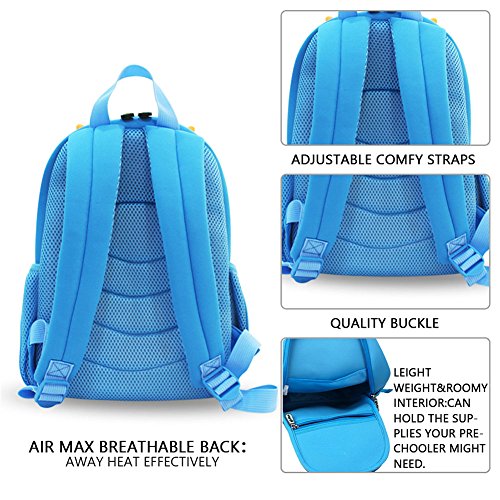 yisibo Mochilas para Niños Kindergarten Preescolar para Niños Pequeños/Niñas Mochila 3D Bolsa De Animales Mochilas para Niños Linda Mochila De Guardería 2-7 Años (Dinosaurio-Azul)