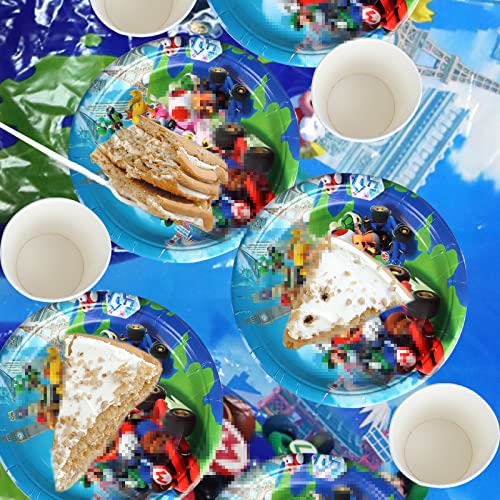 Yisscen Vajilla de Cumpleaños Super- Party 52pcs Set de Vajillas Infantil Decoración de Fiesta Platos Tazas Servilletas Mantel Banner Vajillas Completas 10 Personas