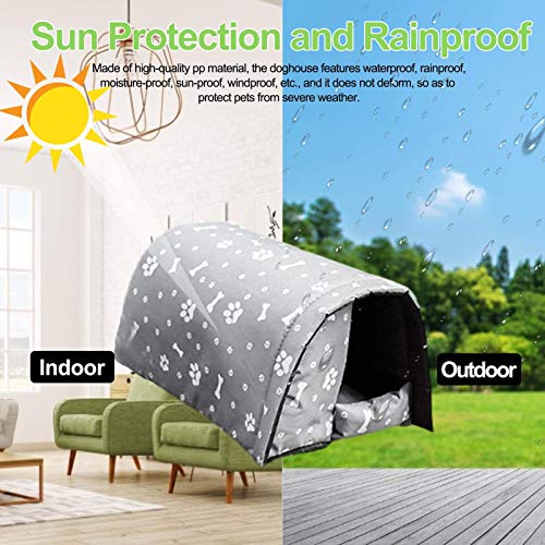 YLLN Casa para mascotas, nido para mascotas suave y cálido, cama antideslizante para perros y gatos, refugio impermeable para gatos al aire libre para perros pequeños, saco de dormir plegable para inv