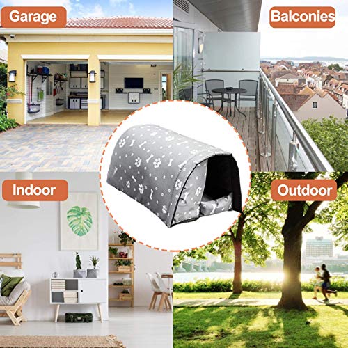 YLLN Casa para mascotas, nido para mascotas suave y cálido, cama antideslizante para perros y gatos, refugio impermeable para gatos al aire libre para perros pequeños, saco de dormir plegable para inv