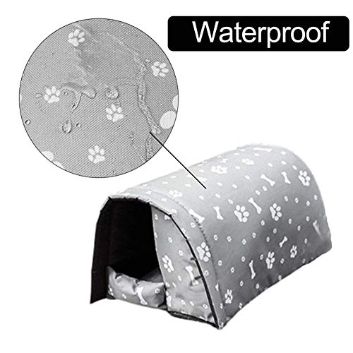 YLLN Casa para mascotas, nido para mascotas suave y cálido, cama antideslizante para perros y gatos, refugio impermeable para gatos al aire libre para perros pequeños, saco de dormir plegable para inv