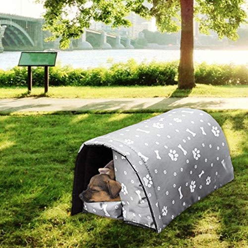 YLLN Casa para mascotas, nido para mascotas suave y cálido, cama antideslizante para perros y gatos, refugio impermeable para gatos al aire libre para perros pequeños, saco de dormir plegable para inv