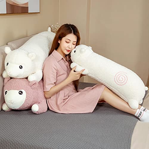 YMQKX 60-120cm de Dibujos Animados de Alpaca de Peluche de Juguete Almohada de Dormir Larga de algodón PP de Peluche de Animales de Oveja muñeca Cama sofá cojín Kawaii Chico Regalo