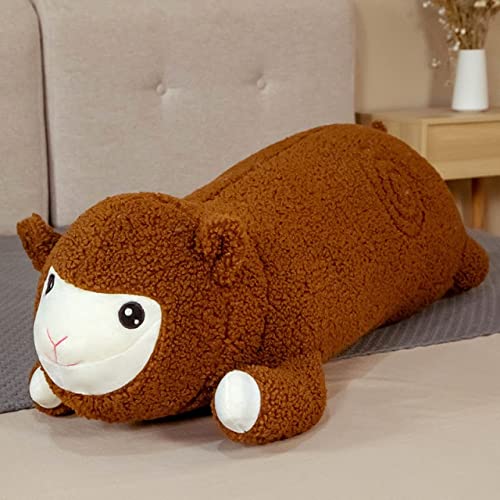 YMQKX 60-120cm de Dibujos Animados de Alpaca de Peluche de Juguete Almohada de Dormir Larga de algodón PP de Peluche de Animales de Oveja muñeca Cama sofá cojín Kawaii Chico Regalo