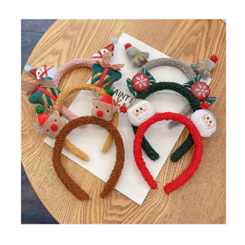 YODZ 6 Diademas Navideñas, Diadema para El Pelo De Disfraz De Reno para Artículos De Fiesta Navideña Y Obsequios De Fiesta, Campanas De Árbol De Navidad, Gorro De Papá Noel, Diademas Navideñas