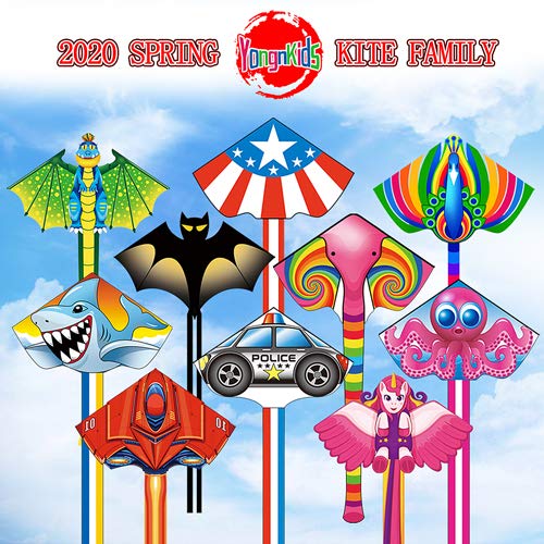 YongnKids Flying Toy Kites - Cometa para niños Adultos Que juegan al Aire Libre en Beach Park - Cuerdas de 100 Metros con Mango fácil de Volar, Gran Regalo para niños y niñas (Dinosaurio)