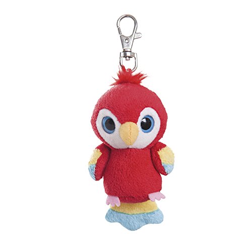 YooHoo & Friends - Scarlet Macaw, Peluche con mosquetón, 8 cm, Color Rojo (Aurora World 60434)