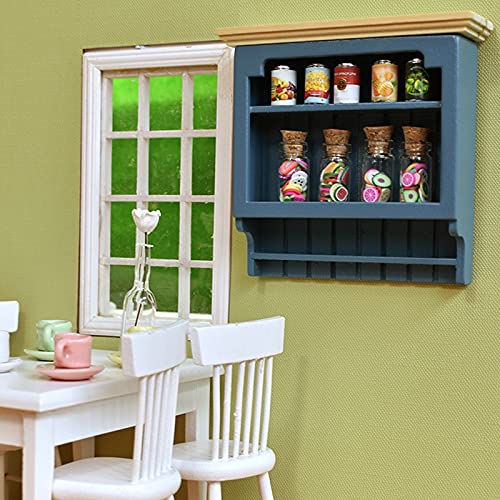 Youmine 1/12 Miniatura de Casa de MuñEcas Estante de Cocina Montado en la Pared Accesorios de Muebles de Casa de MuñEcas del Gabinete, Verde Leche