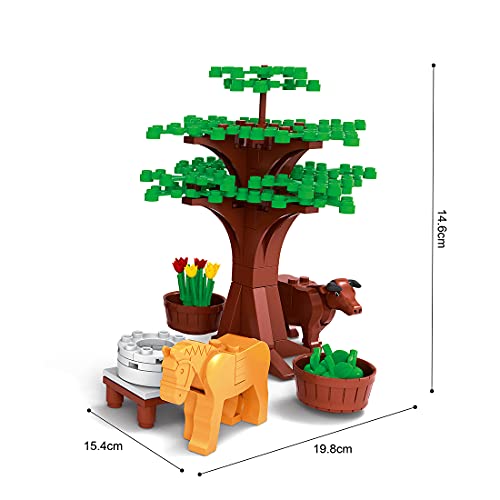 YOUX AUSINI 28002 Farm Serie - Campo de mercado medieval 838 bloques de construcción con sujeción, juguete de construcción para casa, juego de construcción compatible con casa Lego