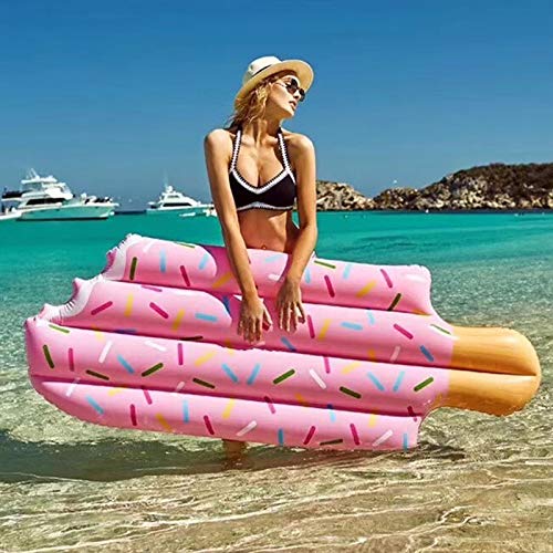 YOUZHA Colchones de Aire Helado Caliente Piscina Gigante Flotador Colchones inflables de Aire Anillos de baño 70 Pulgadas Juguetes Gigantes de Agua Juguete de Fiesta para Adultos, Rosa, 196 * 86 cm