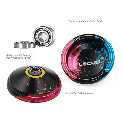 Yoyo Ball V6 LOCUS Tria-colors Splashes Aleación Yoyo Set para niños Beginner diseño aerodinámico