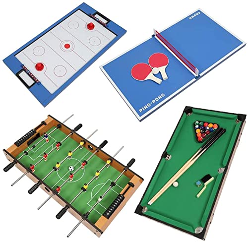 YQTXDS WGLL 4 en 1 Juego de Mesa de Juegos múltiples, futbolín de Mesa, Mesa de Hockey, Billar, Mesa de Billar, Ping Pong (artefacto al Aire Libre)