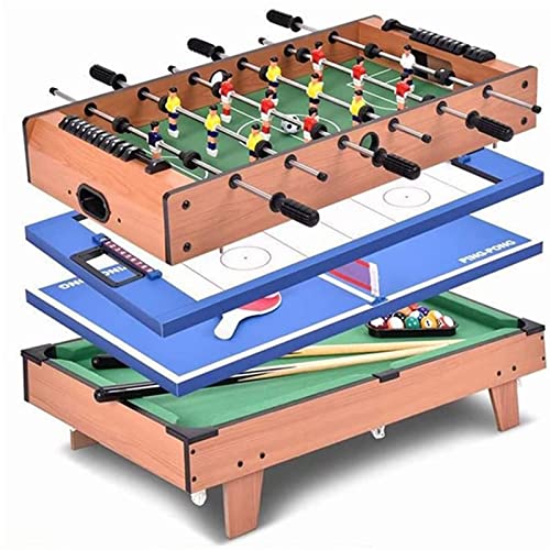 YQTXDS WGLL 4 en 1 Juego de Mesa de Juegos múltiples, futbolín de Mesa, Mesa de Hockey, Billar, Mesa de Billar, Ping Pong (artefacto al Aire Libre)