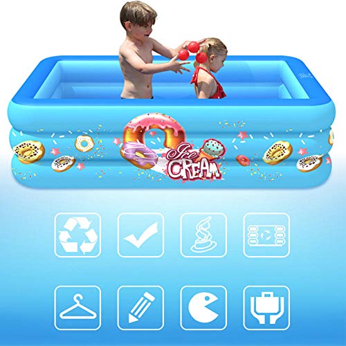 YSYSZYN Piscina Familiar, Piscina Piscina Infantil Piscina Infantil Fondo de Burbujas Piscina Inflable Suministros de natación Juegos para niños Piscina Kid pool-blue-130