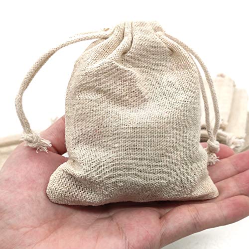 YuChiSX 30 Bolsas de Muselina de Algodón con Cordón Reutilizables,Tela Filtrante para Leche,Bolsa de Leche de Nuez,Filtro de Algodón Ideal para el Favor del Banquete de Boda y el Arte de Bricolaje