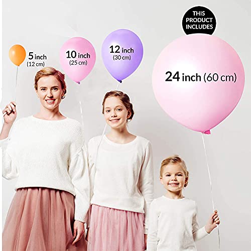 yuechen 20 Piezas Globos Gigantes de Fiesta, 60cm/24 pulgadas Globos Grandes Látex, Gigante Globos de Colores para Fiesta Cumpleaños Bodas Bautizo Graduación Navidad Carnaval Celebraciones