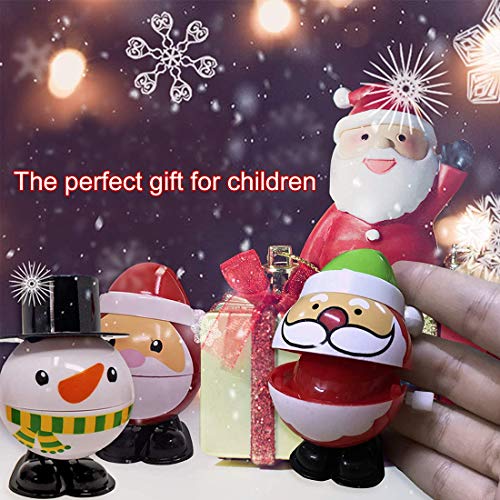 YUESEN Christmas Wind Up Toy 8 Figuras de Bonitos Juguetes a Cuerda, Diseños de Navidad Penguin Santa Claus Snowman Clockwork Toy