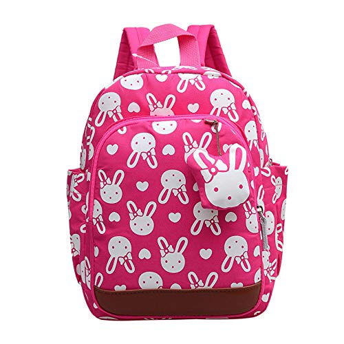 YUIOP Mochila Mochila Escolar Para Niños Mochila Escolar Para Jardín De Infantes Lindo Conejo De Dibujos Animados Estampado Bolso De Algodón Para Bebés Mochila Escolar Para Niños