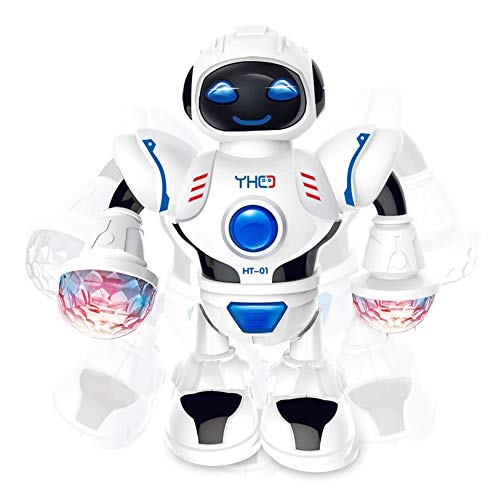 YUIP Robot de Juguete Eléctrico, Robot de Juguete, Robot de Baile Eléctrico de los Niños Juguete con luz LED Intermitente Juguete Interactivo Mejor Regalo de Cumpleaños para Niños de 3 Años