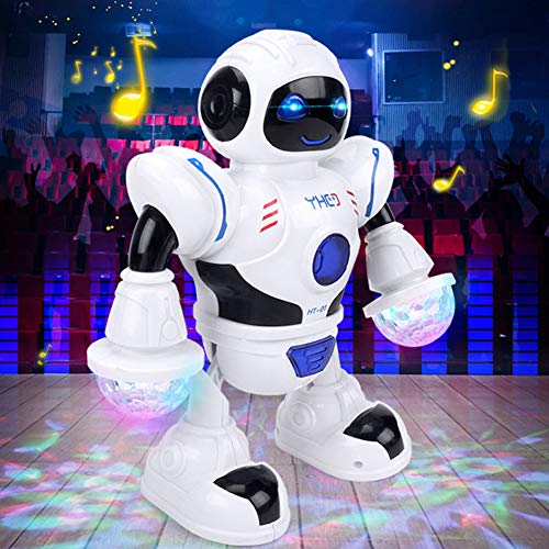 YUIP Robot de Juguete Eléctrico, Robot de Juguete, Robot de Baile Eléctrico de los Niños Juguete con luz LED Intermitente Juguete Interactivo Mejor Regalo de Cumpleaños para Niños de 3 Años