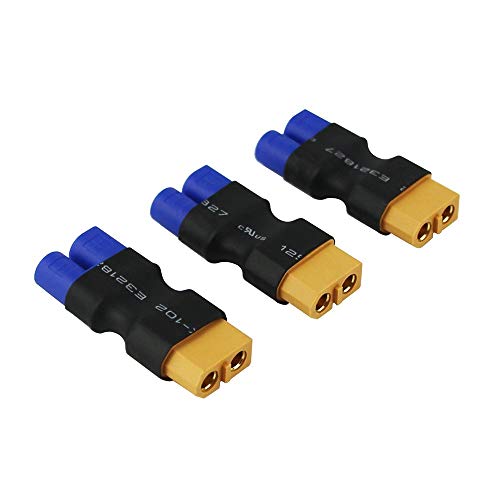 YUNIQUE ESPANA 3 Piezas Macho EC3 a Hembra XT-60 Adaptador Conector XT60 LiPo batería