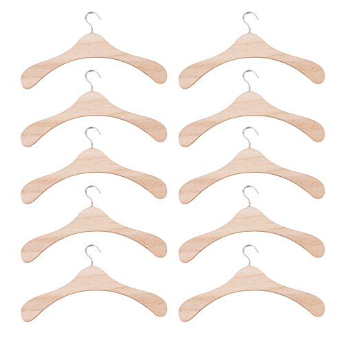 YUQIYU Perchas de Ropa de Madera de 10pcs 15cm con Gancho de Metal para 1: 3 BJD Suministros de muñecas de tío