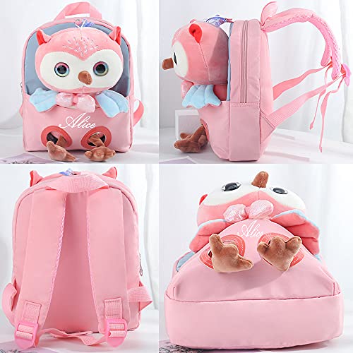 YUYUJJIY Mochila de jardín de infantes con nombre personalizado para niños y niñas, muñeca de felpa desmontable, mochila para niños pequeños, mochila para niños, mochila escolar