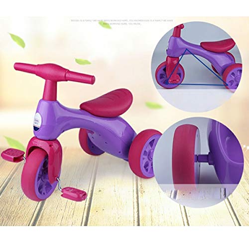 YWSZJ Triciclo para niños de 1-3 años, Cochecito para niños, Bicicleta, Andador para niños, Scooter de Tres Ruedas para bebés, Dibujos Animados de Animales (Color : B)