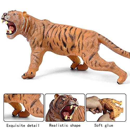 YXFF Modelo de Tigre Figuras de Juguete Figura de Animal Estatua de Vida Silvestre Hogar Colección de decoración de jardín al Aire Libre Juguetes para niños Regalo 25 X 14 X 11 CM Vida Feliz