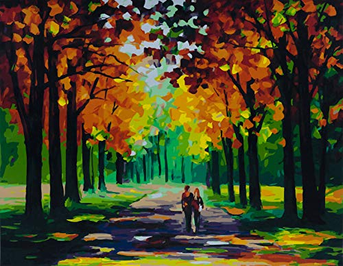 YXQSED [Rahmenlos] DIY Pintura por Números, Pint por Número de Kits for Adultos Mayores Avanzada Niños Joven-Amor Otoño (10) 16X20 Inch