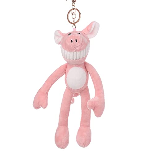 YYHMKB Juguete de peluche de cerdo de yoga máquina colgante colgante de cerdo de patas largas colgante de bolsa de cerdo de diente grande colgante de mochila