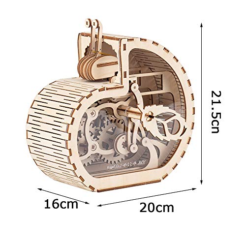 ZAKRLYB Modelo de Empalme de Madera Hecha a Mano Modelo 3D sin Caracoles eléctricos Puede tragar automáticamente Monedas Principio mecánico Sano y Durable Regalos de niño y niña Habitación Infantil