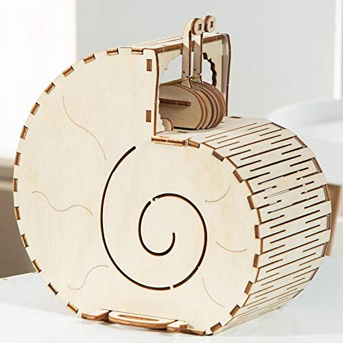 ZAKRLYB Modelo de Empalme de Madera Hecha a Mano Modelo 3D sin Caracoles eléctricos Puede tragar automáticamente Monedas Principio mecánico Sano y Durable Regalos de niño y niña Habitación Infantil