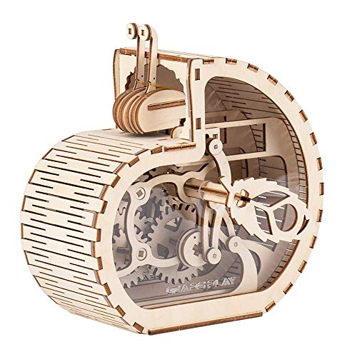 ZAKRLYB Modelo de Empalme de Madera Hecha a Mano Modelo 3D sin Caracoles eléctricos Puede tragar automáticamente Monedas Principio mecánico Sano y Durable Regalos de niño y niña Habitación Infantil