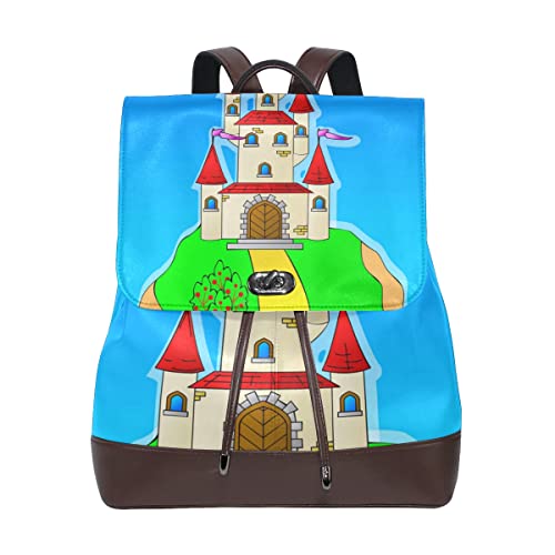 ZANHUGMI Mochila de mochila de castillo de dibujos animados