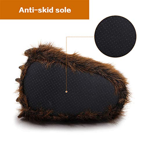 Zapatillas de pata de oso de peluche con garra de animal de peluche divertido, disfraces de cosplay para adolescentes y, Brown, 36/37 EU