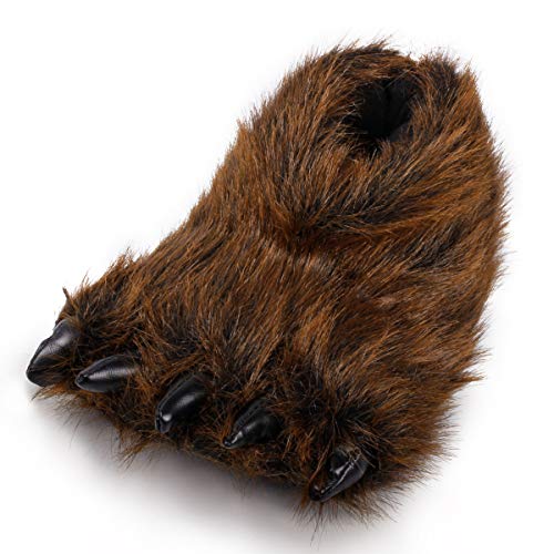 Zapatillas de pata de oso de peluche con garra de animal de peluche divertido, disfraces de cosplay para adolescentes y, Brown, 36/37 EU