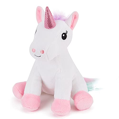 Zappi Co Niños Peluche Unicornio Suave Blanco Rosa (Mini, 5-6 Pulgadas, 12-15CM Unicornio) Grande para el Primer cumpleaños del niño recién Nacido