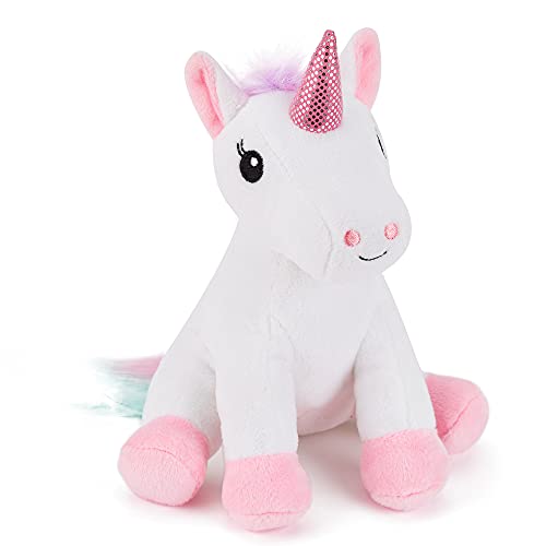 Zappi Co Niños Peluche Unicornio Suave Blanco Rosa (Mini, 5-6 Pulgadas, 12-15CM Unicornio) Grande para el Primer cumpleaños del niño recién Nacido