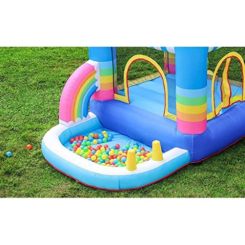 ZBBN Castillo Hinchable para niños Pequeño Castillo Travieso de Interior Parque de Juegos para niños Juguete Valla de Seguridad Familiar Previene eficazmente a los niños (Multicolor)