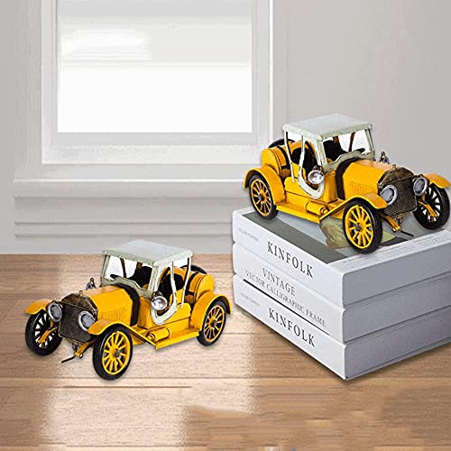 ZDYHBFE Color Convertible Modelo de coche clásico Artesanía en metal Adornos de coche clásico de época Coche de época nostálgico Decoraciones de habitación retro Coche de juguete para niños Adornos de