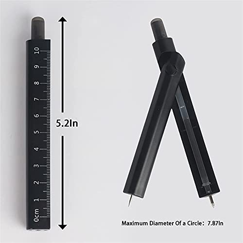 zenglingliang Compases Multifunción 4 en 1 Brújula de Dibujo Profesional con Borrador de Pluma Gobernante Gobernador for geometría Redacción Ingeniero de Matemáticas Estudiantes Compás