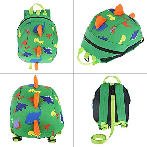 Zerodis Bebé Para caminar La seguridad Mochila, niños pequeños lindos 3D Dinosaur Baby Safety Anti-perdido Bolsa de escuela Zoo con Safety Leash(Verde)