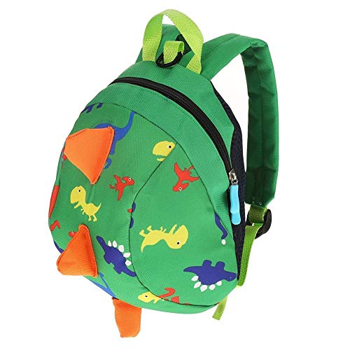 Zerodis Bebé Para caminar La seguridad Mochila, niños pequeños lindos 3D Dinosaur Baby Safety Anti-perdido Bolsa de escuela Zoo con Safety Leash(Verde)