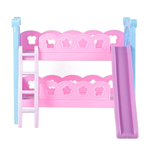 Zerodis Cama litera de Madera de la casa de muñecas, Mini Cama de la casa de muñecas Miniatura simulada casa de muñecas Muebles Accesorio de Juguete para muñeca de 30 cm