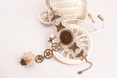 ZHIRCEKE Pulsera de Engranajes de Muelle de muñeca Steampunk, Pulsera de Encaje Vintage de Gama Alta