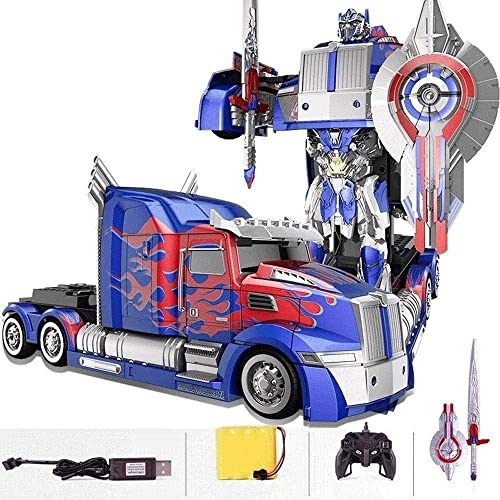 ZHRENXN Transformers Coche de Control Remoto Recargable ABS Transformers Stunt Car, camión Robot semiautomático, niños y niñas